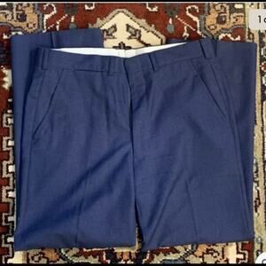 Brooks Brothers Men's VTG Golden‎ Fleece 34x27 Blue Flat Front Wool Dress Pants